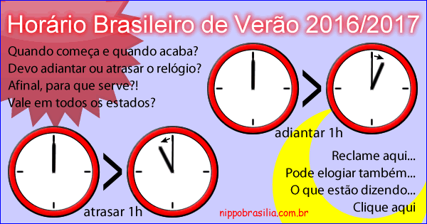Horario brasileiro de verao 2016/2017