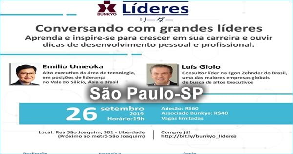 Palestra Bunkyo Conversando com grande líderes - 26/09/2019 - São Paulo-SP