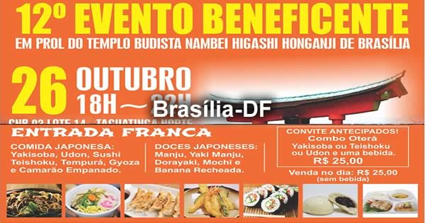 12° Evento Beneficente do Templo Budista de Taguatinga - 26/10/2019 - Brasília-DF
