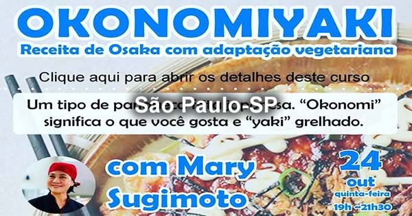 Curso de Okonomiyaki: Receita de Osaka - 24/10/2019 - São Paulo-SP